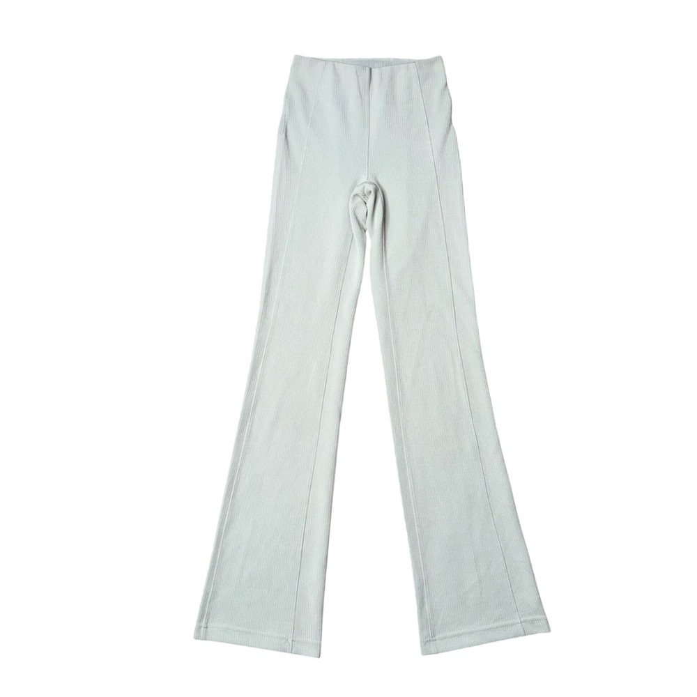 Lululemon Groove Super High Rise Flared Pants Womens 2 Sage Green Ribbed Nulu